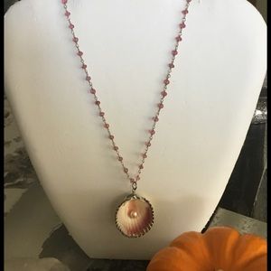 ROSE QUARTZ  BEADED SHELL/Pearl NECKLACE 🧘‍♂️🔮